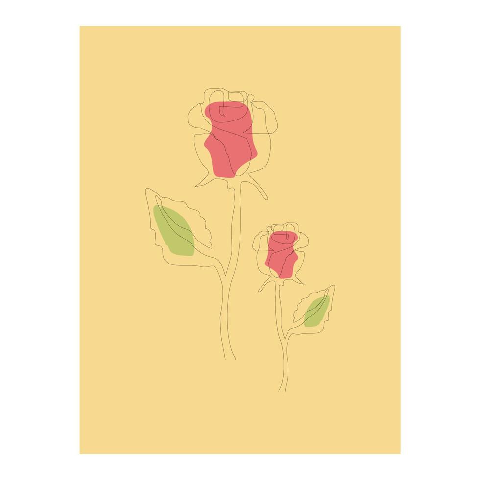 zeer fijne tekeningen van bloemschets. hand getekend abstracte vectorillustratie. abstracte plantenkunst ontwerpen voor print woondecoratie covers wallpapers posters minimale en natuurlijke muurkunst vector