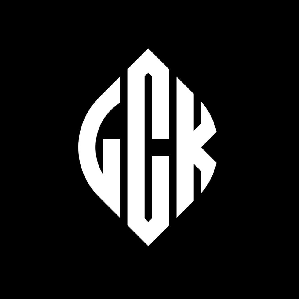 lck cirkel letter logo ontwerp met cirkel en ellipsvorm. lck ellipsletters met typografische stijl. de drie initialen vormen een cirkellogo. lck cirkel embleem abstracte monogram brief mark vector. vector