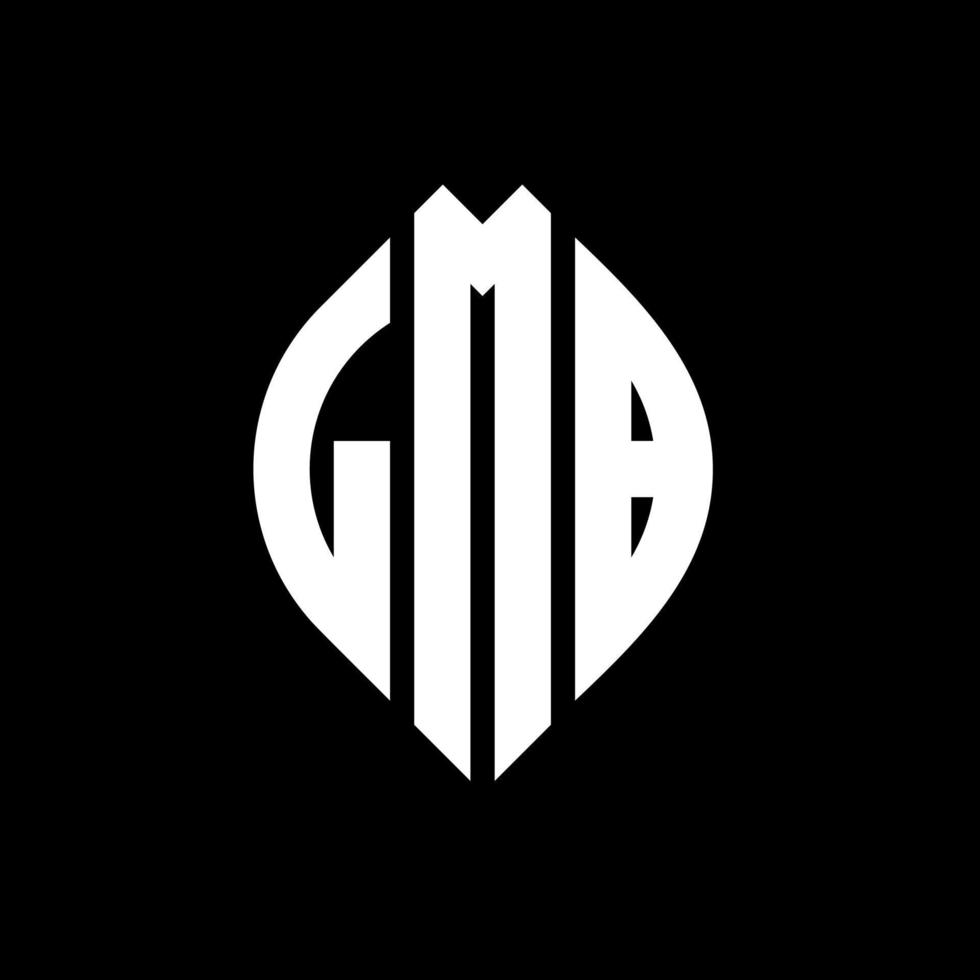 lmb cirkel letter logo ontwerp met cirkel en ellipsvorm. lmb ellipsletters met typografische stijl. de drie initialen vormen een cirkellogo. lmb cirkel embleem abstracte monogram brief mark vector. vector