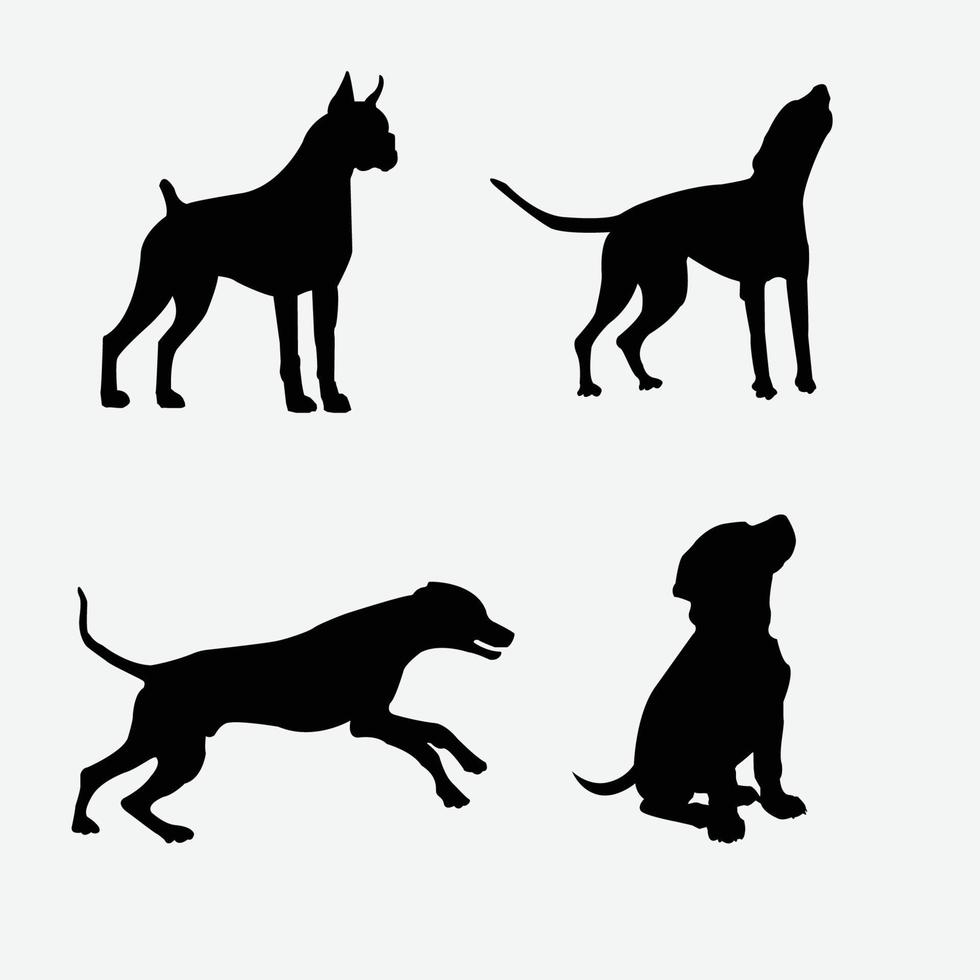 hond silhouet vector kunst en graphics gratis download