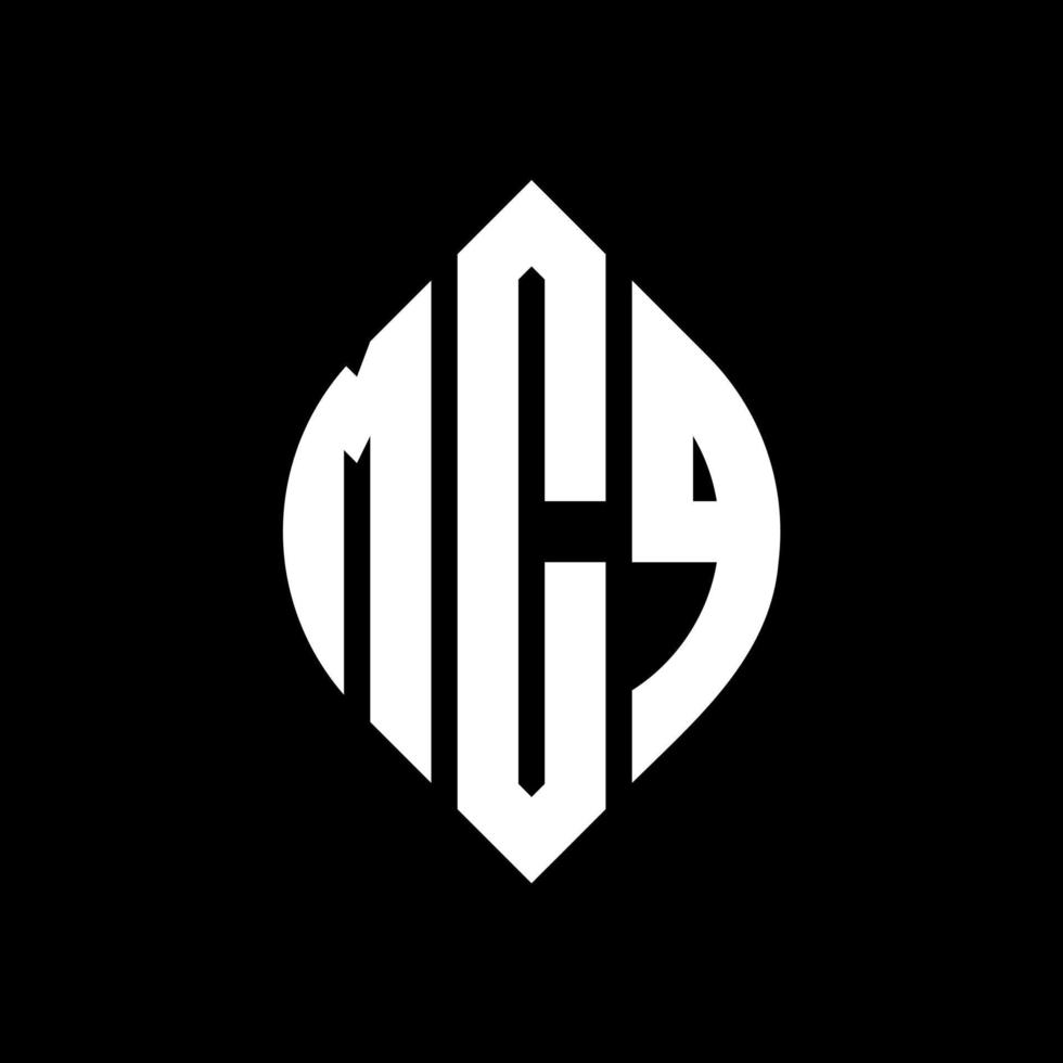 mcq cirkel letter logo-ontwerp met cirkel en ellipsvorm. mcq ellipsletters met typografische stijl. de drie initialen vormen een cirkellogo. mcq cirkel embleem abstracte monogram brief mark vector. vector