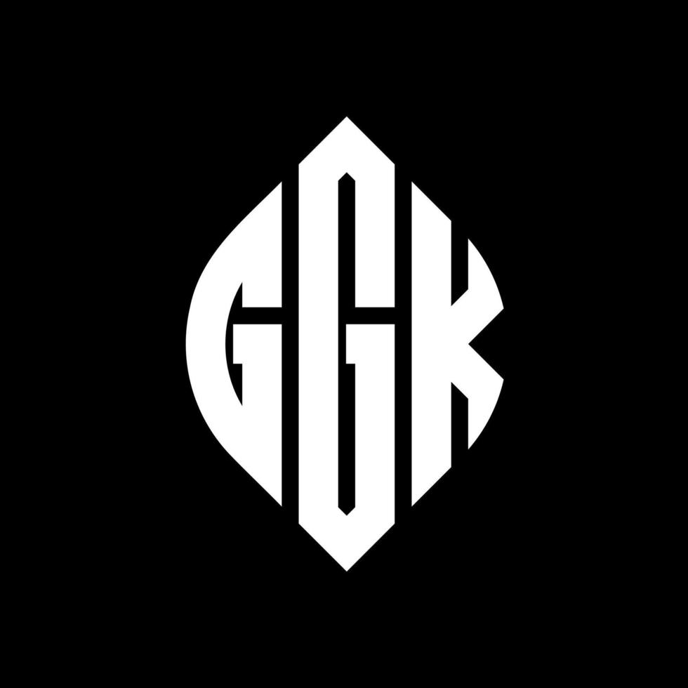 ggk cirkel letter logo ontwerp met cirkel en ellipsvorm. ggk ellipsletters met typografische stijl. de drie initialen vormen een cirkellogo. ggk cirkel embleem abstracte monogram brief mark vector. vector