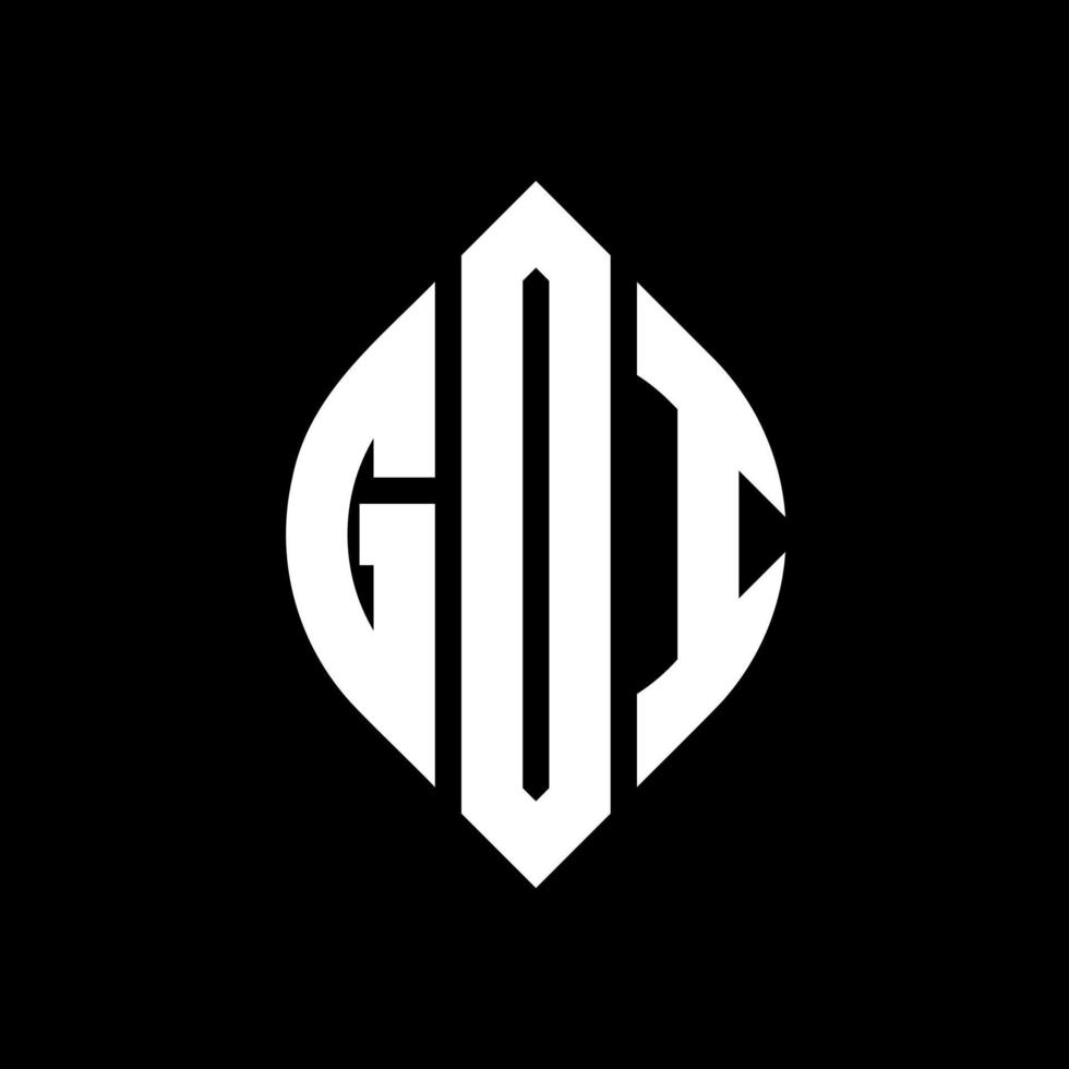 goi cirkel letter logo ontwerp met cirkel en ellipsvorm. goi-ellipsletters met typografische stijl. de drie initialen vormen een cirkellogo. goi cirkel embleem abstracte monogram brief mark vector. vector