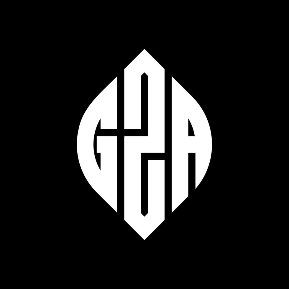 gza cirkel letter logo ontwerp met cirkel en ellipsvorm. gza ellipsletters met typografische stijl. de drie initialen vormen een cirkellogo. gza cirkel embleem abstracte monogram brief mark vector. vector