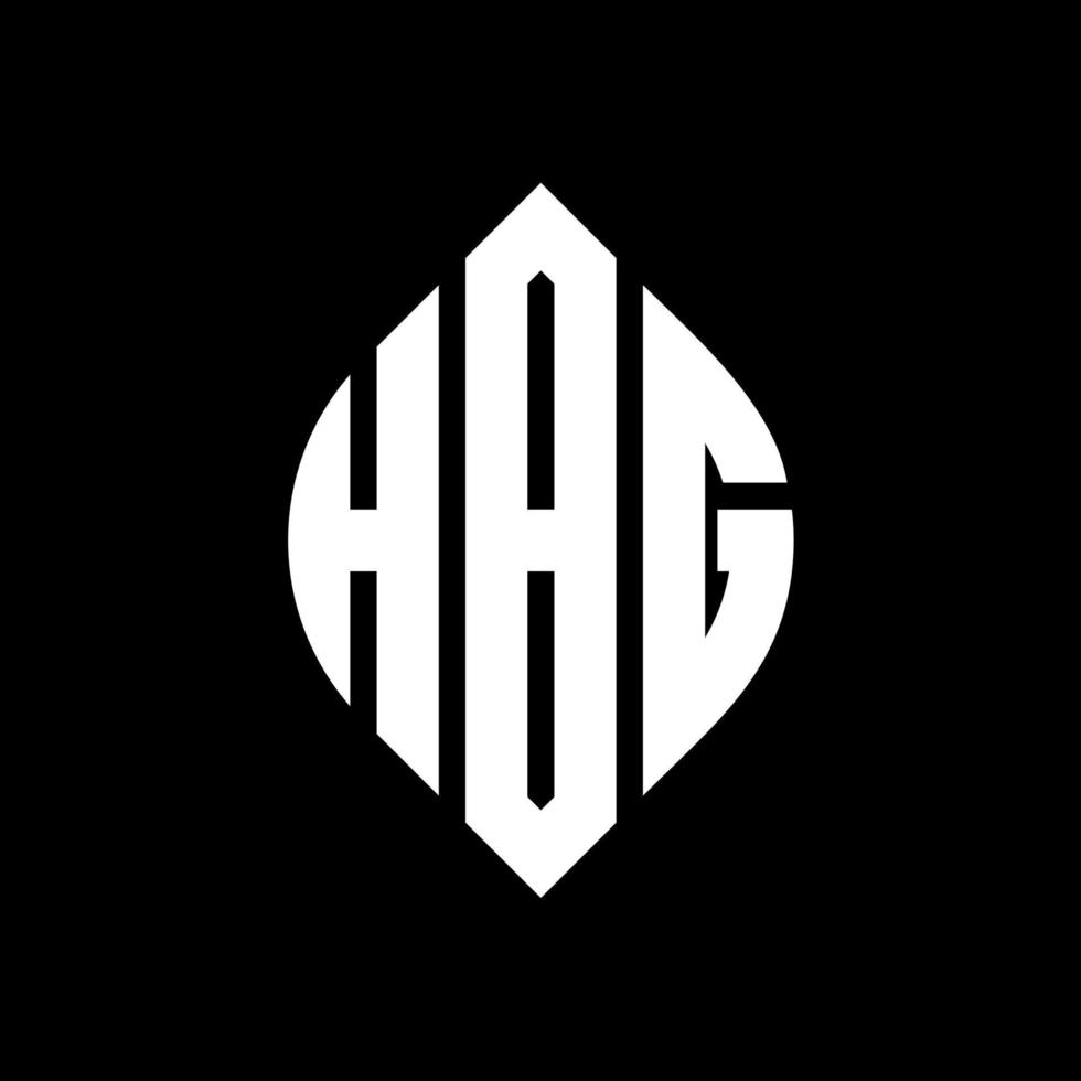 hbg cirkel letter logo-ontwerp met cirkel en ellipsvorm. hbg ellipsletters met typografische stijl. de drie initialen vormen een cirkellogo. hbg cirkel embleem abstracte monogram brief mark vector. vector