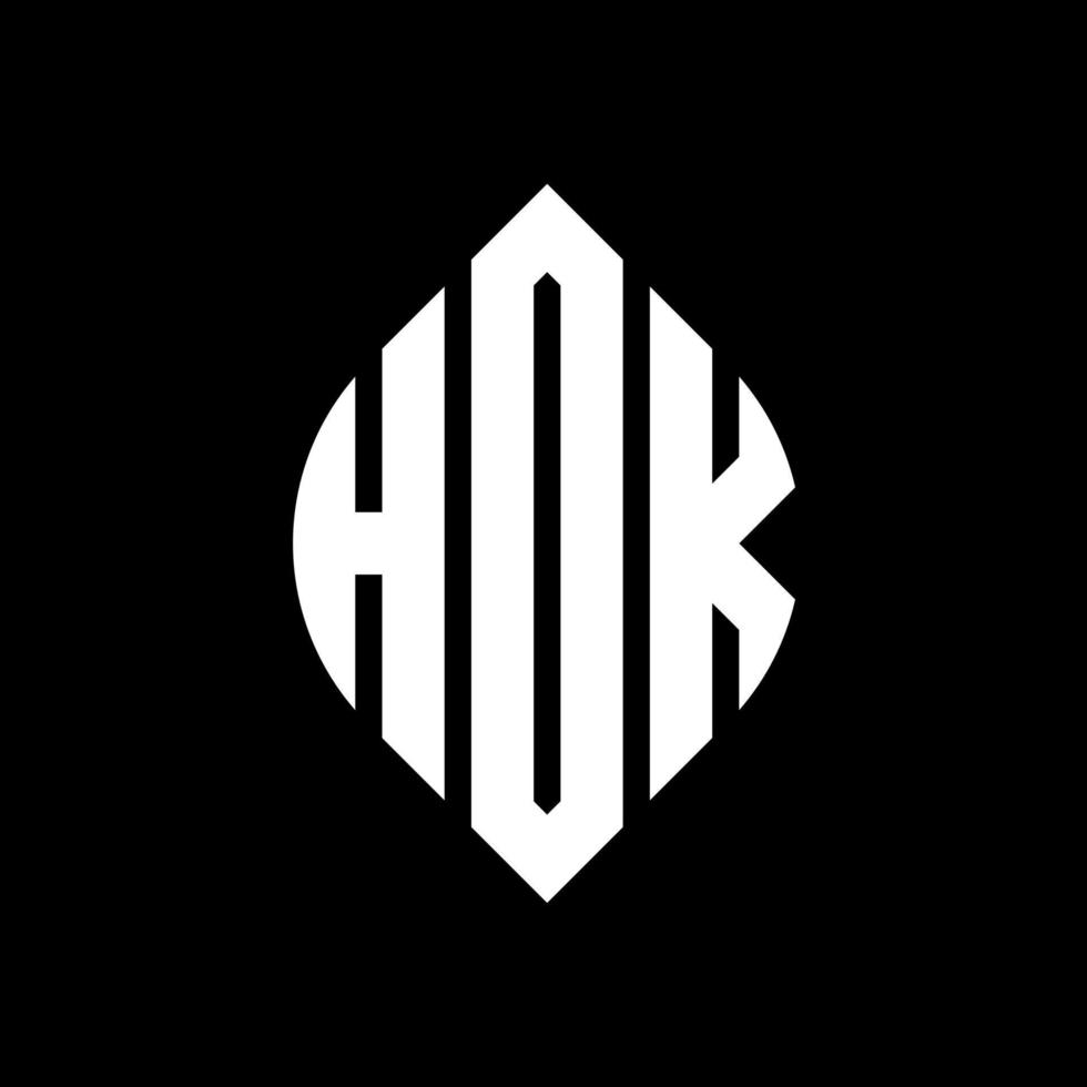 hdk cirkel letter logo ontwerp met cirkel en ellipsvorm. hdk ellipsletters met typografische stijl. de drie initialen vormen een cirkellogo. hdk cirkel embleem abstracte monogram brief mark vector. vector