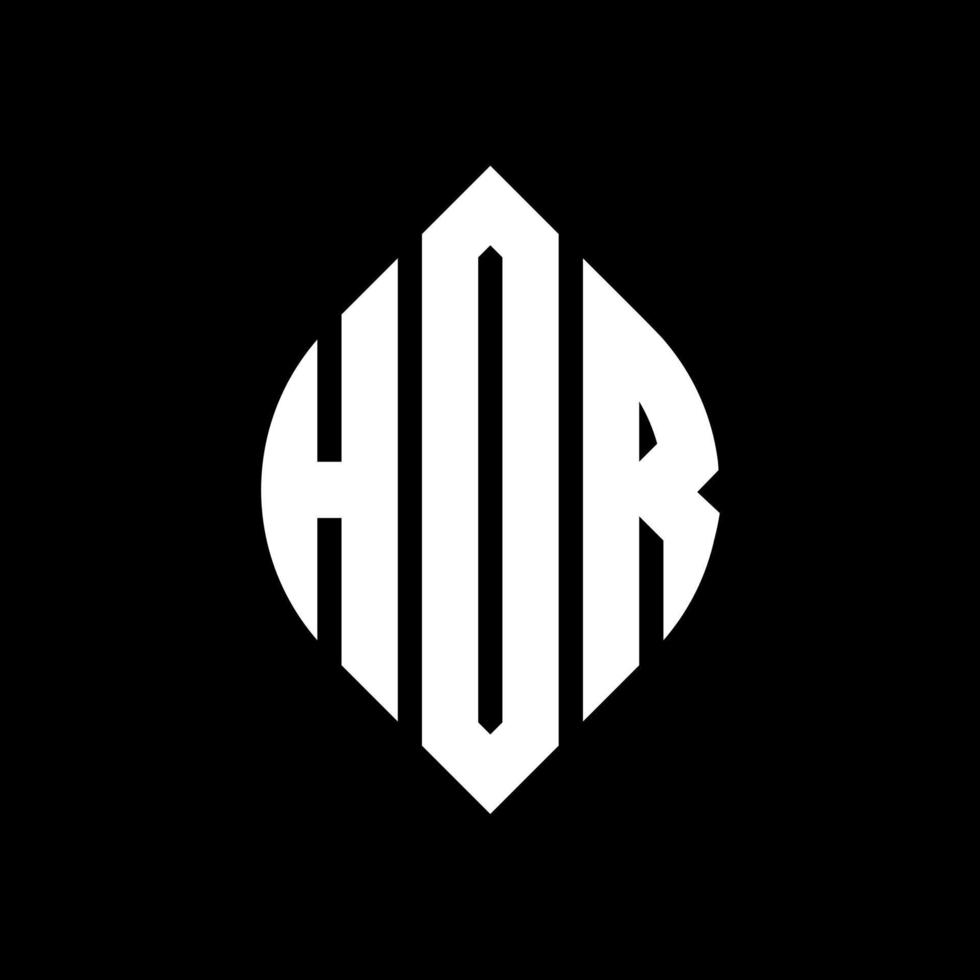 hor cirkel letter logo ontwerp met cirkel en ellipsvorm. hor ellipsletters met typografische stijl. de drie initialen vormen een cirkellogo. hor cirkel embleem abstracte monogram brief mark vector. vector