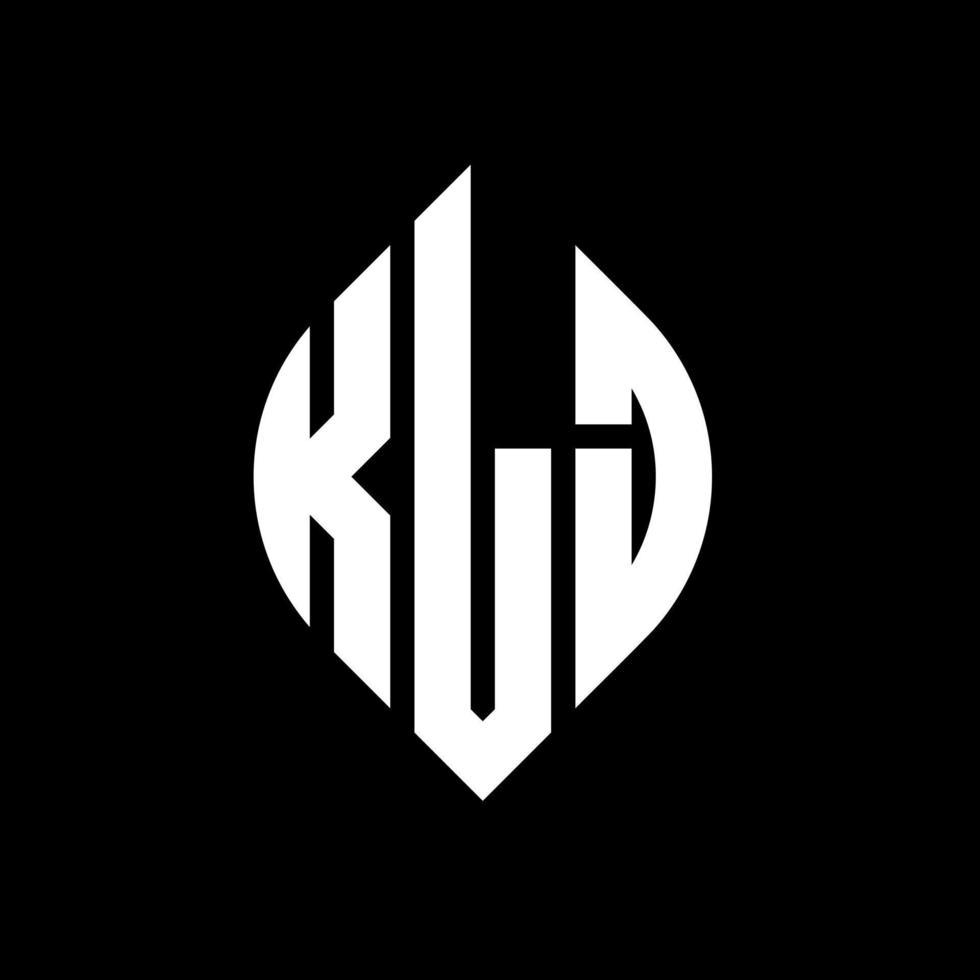 klj cirkel letter logo ontwerp met cirkel en ellipsvorm. klj ellipsletters met typografische stijl. de drie initialen vormen een cirkellogo. klj cirkel embleem abstracte monogram brief mark vector. vector