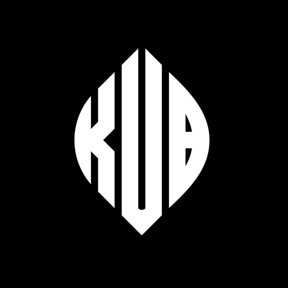 kub cirkel letter logo ontwerp met cirkel en ellipsvorm. kub-ellipsletters met typografische stijl. de drie initialen vormen een cirkellogo. kub cirkel embleem abstracte monogram brief mark vector. vector