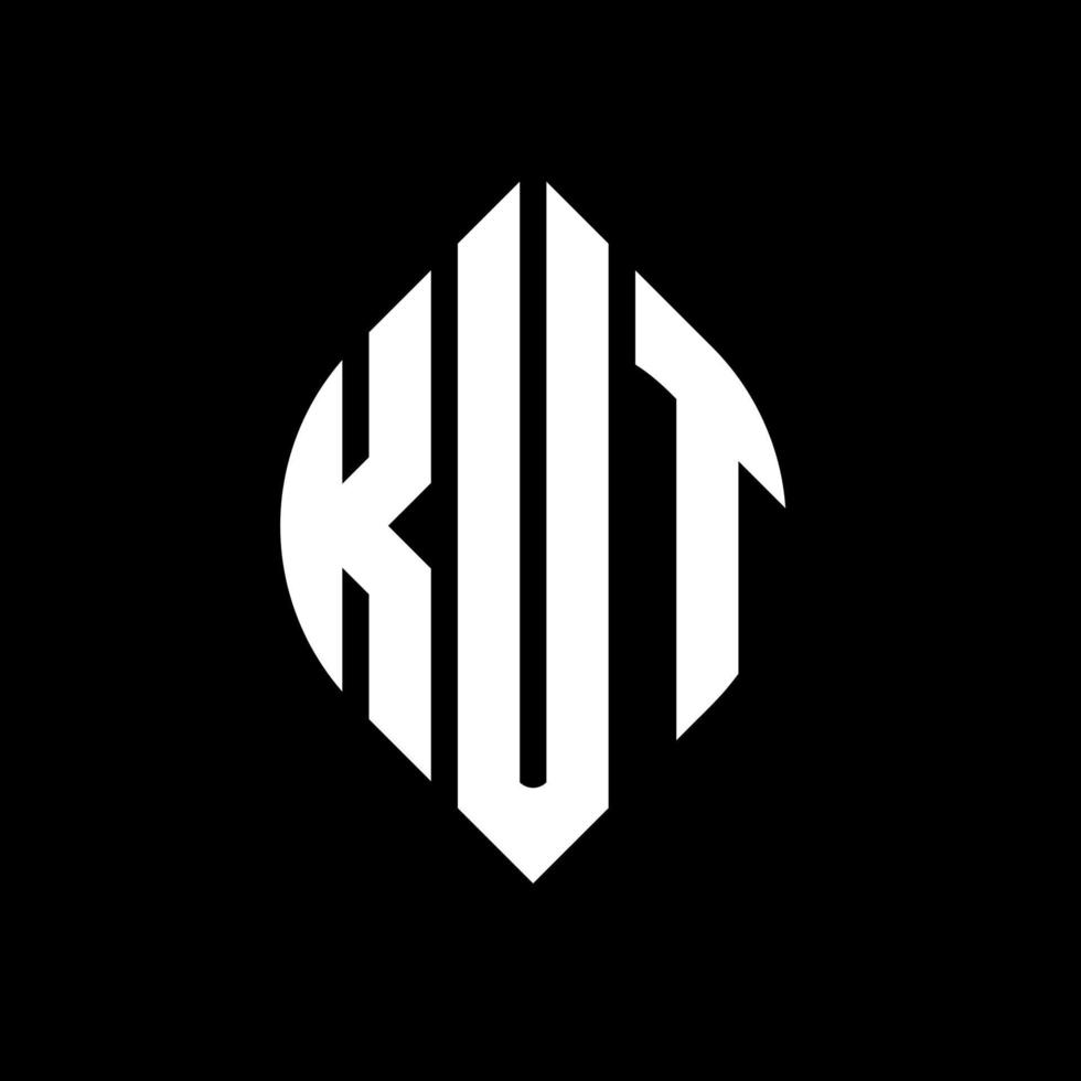 kut cirkel letter logo ontwerp met cirkel en ellipsvorm. kut ellips letters met typografische stijl. de drie initialen vormen een cirkellogo. kut cirkel embleem abstracte monogram brief mark vector. vector