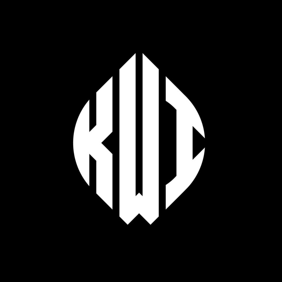 kwi cirkel letter logo ontwerp met cirkel en ellipsvorm. kwi ellipsletters met typografische stijl. de drie initialen vormen een cirkellogo. kwi cirkel embleem abstracte monogram brief mark vector. vector