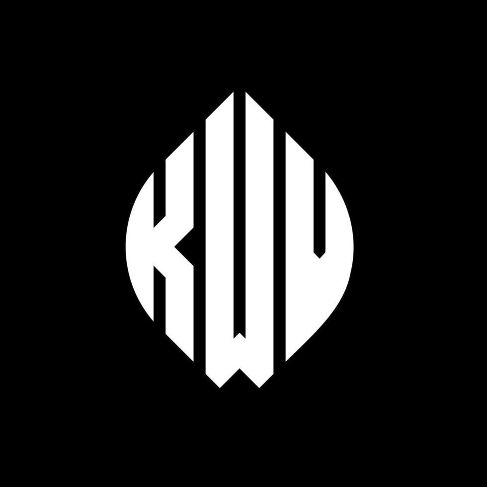 kwv cirkel letter logo ontwerp met cirkel en ellipsvorm. kwv ellipsletters met typografische stijl. de drie initialen vormen een cirkellogo. kwv cirkel embleem abstracte monogram brief mark vector. vector