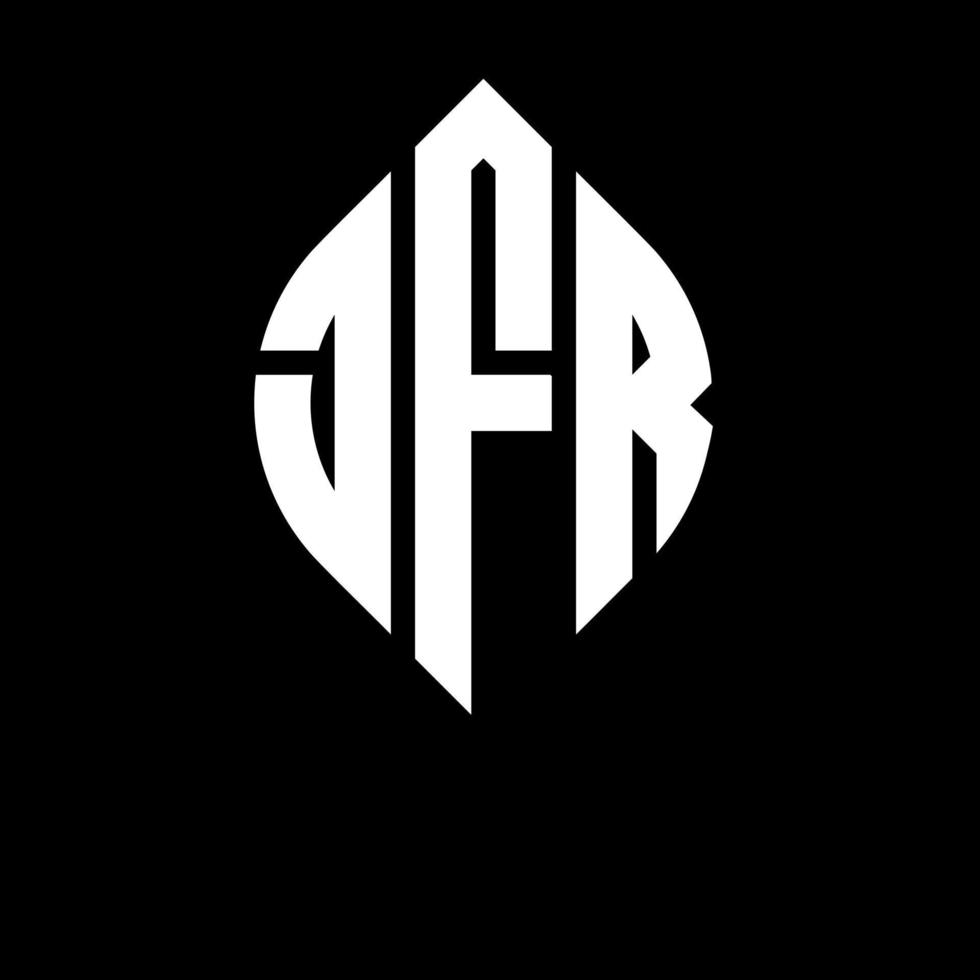 jfr cirkel letter logo ontwerp met cirkel en ellipsvorm. jfr ellipsletters met typografische stijl. de drie initialen vormen een cirkellogo. jfr cirkel embleem abstracte monogram brief mark vector. vector