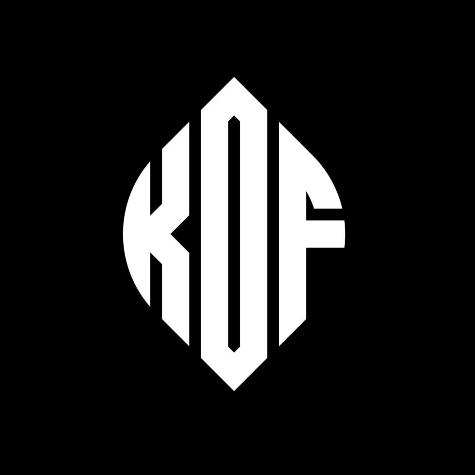 kof cirkel letter logo ontwerp met cirkel en ellipsvorm. kof ellipsletters met typografische stijl. de drie initialen vormen een cirkellogo. kof cirkel embleem abstracte monogram brief mark vector. vector