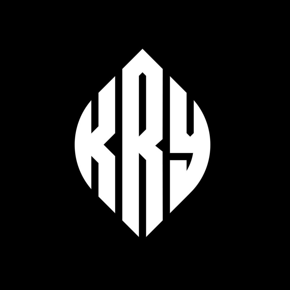 kry cirkel letter logo ontwerp met cirkel en ellipsvorm. kry ellipsletters met typografische stijl. de drie initialen vormen een cirkellogo. kry cirkel embleem abstracte monogram brief mark vector. vector