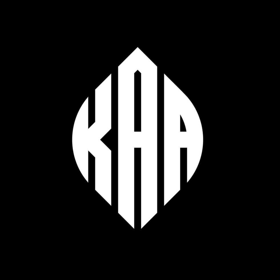 kaa cirkel letter logo-ontwerp met cirkel en ellipsvorm. kaa ellipsletters met typografische stijl. de drie initialen vormen een cirkellogo. kaa cirkel embleem abstracte monogram brief mark vector. vector