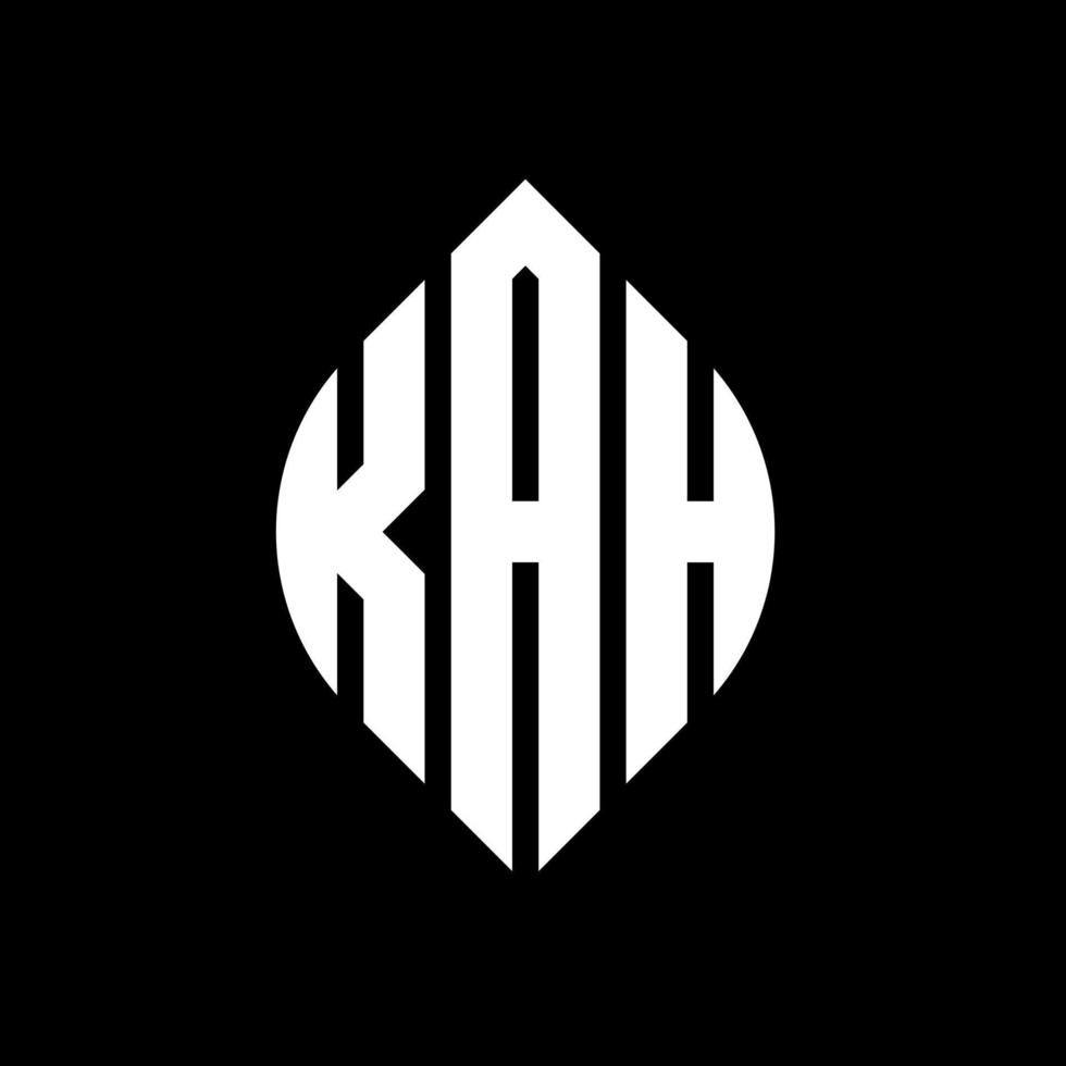 kah cirkel letter logo ontwerp met cirkel en ellipsvorm. kah ellipsletters met typografische stijl. de drie initialen vormen een cirkellogo. kah cirkel embleem abstracte monogram brief mark vector. vector