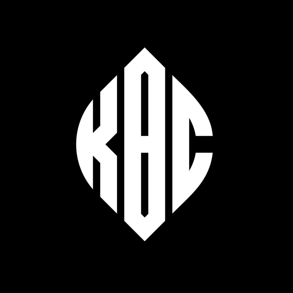 kbc cirkel letter logo ontwerp met cirkel en ellipsvorm. kbc ellipsletters met typografische stijl. de drie initialen vormen een cirkellogo. kbc cirkel embleem abstracte monogram brief mark vector. vector