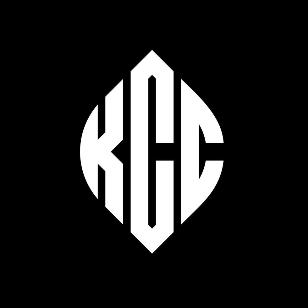 kcc cirkel letter logo-ontwerp met cirkel en ellipsvorm. kcc ellipsletters met typografische stijl. de drie initialen vormen een cirkellogo. kcc cirkel embleem abstracte monogram brief mark vector. vector