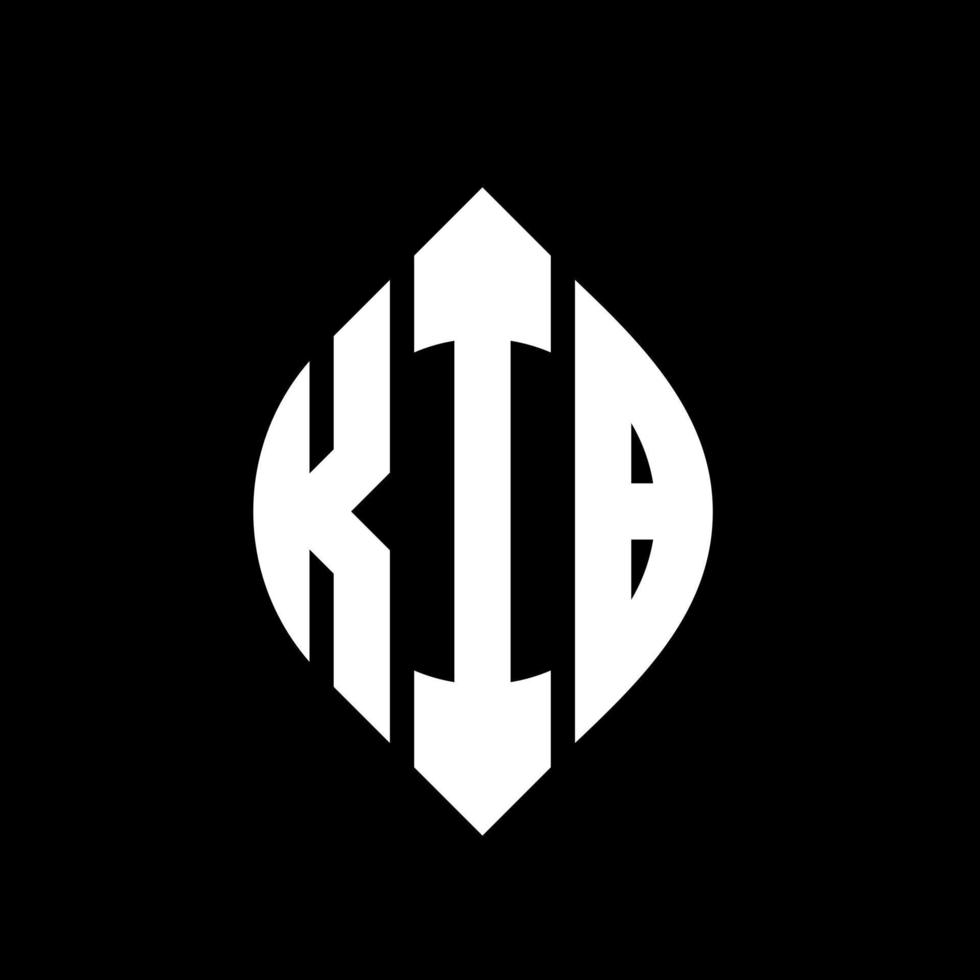 kib cirkel letter logo ontwerp met cirkel en ellipsvorm. kib ellips letters met typografische stijl. de drie initialen vormen een cirkellogo. kib cirkel embleem abstracte monogram brief mark vector. vector