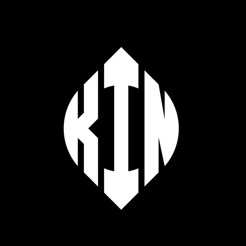 kin cirkel letter logo ontwerp met cirkel en ellipsvorm. kin ellipsletters met typografische stijl. de drie initialen vormen een cirkellogo. kin cirkel embleem abstracte monogram brief mark vector. vector