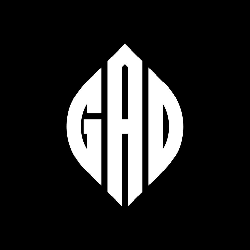 gad cirkel letter logo ontwerp met cirkel en ellipsvorm. gad ellipsletters met typografische stijl. de drie initialen vormen een cirkellogo. gad cirkel embleem abstracte monogram brief mark vector. vector