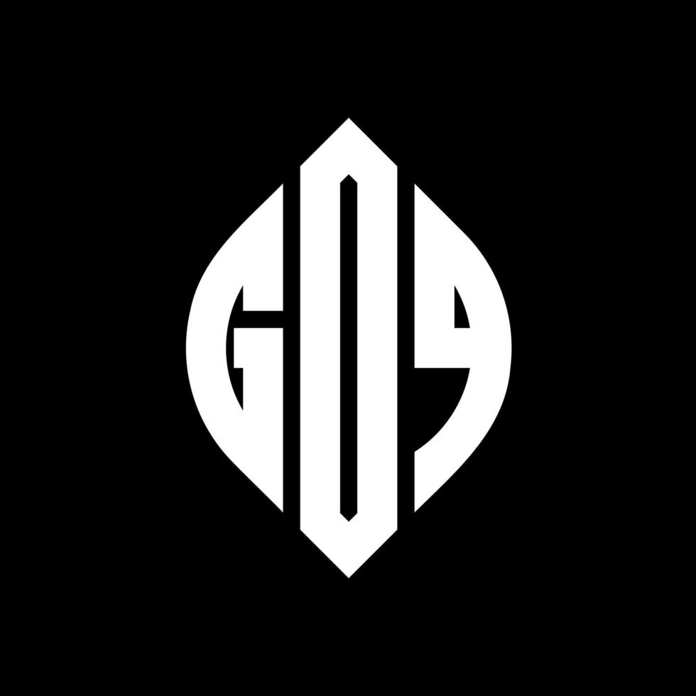 gdq cirkel letter logo ontwerp met cirkel en ellipsvorm. gdq ellipsletters met typografische stijl. de drie initialen vormen een cirkellogo. gdq cirkel embleem abstracte monogram brief mark vector. vector