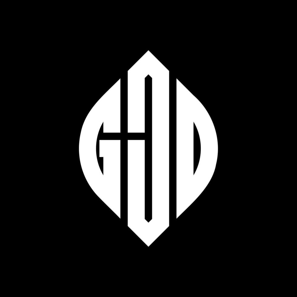 gjd cirkel letter logo ontwerp met cirkel en ellipsvorm. gjd ellipsletters met typografische stijl. de drie initialen vormen een cirkellogo. gjd cirkel embleem abstracte monogram brief mark vector. vector