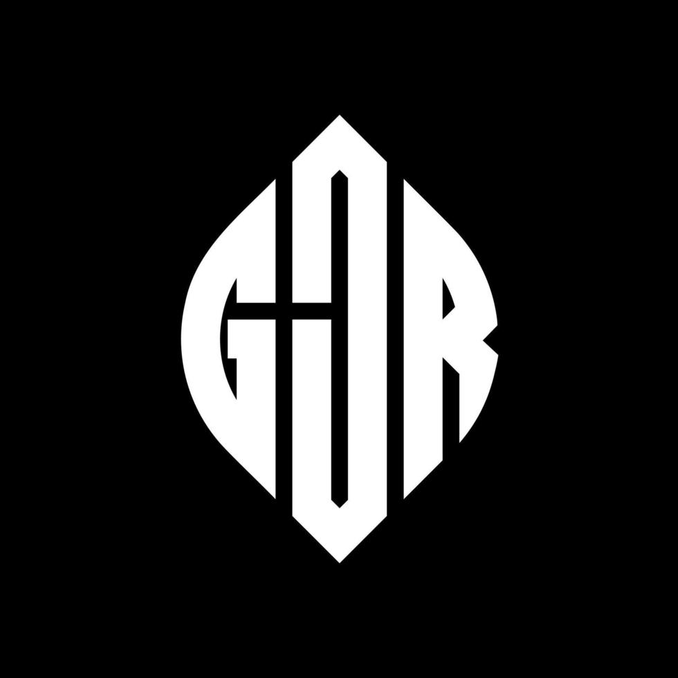 gjr cirkel letter logo ontwerp met cirkel en ellipsvorm. gjr ellipsletters met typografische stijl. de drie initialen vormen een cirkellogo. gjr cirkel embleem abstracte monogram brief mark vector. vector