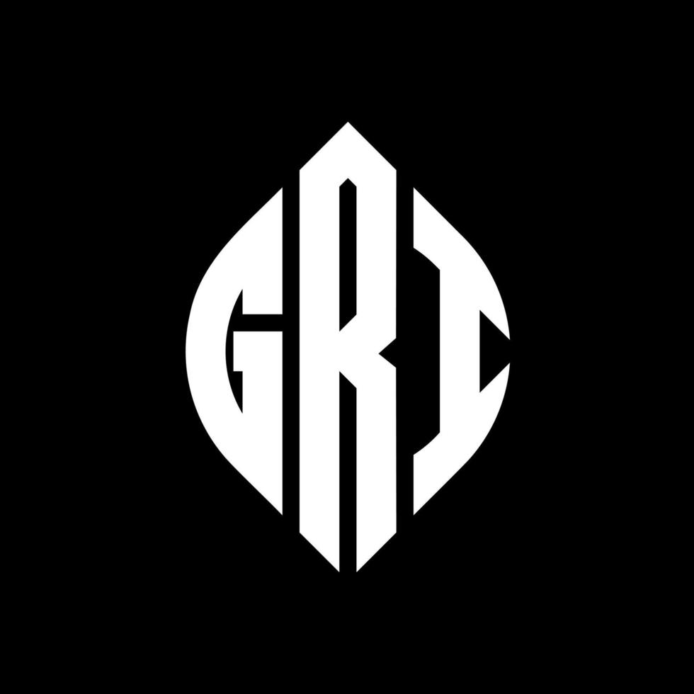 gri cirkel letter logo ontwerp met cirkel en ellipsvorm. gri-ellipsletters met typografische stijl. de drie initialen vormen een cirkellogo. gri cirkel embleem abstracte monogram brief mark vector. vector