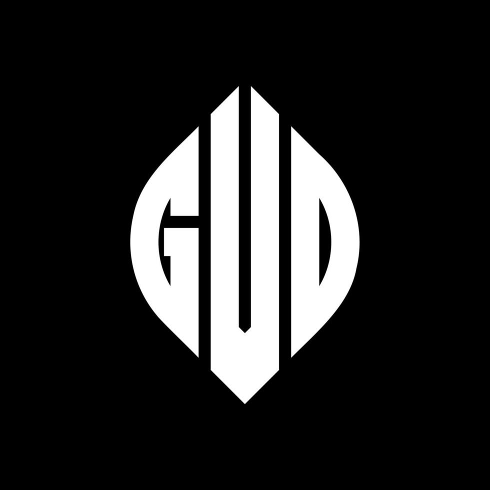 gud cirkel letter logo-ontwerp met cirkel en ellipsvorm. gud ellipsletters met typografische stijl. de drie initialen vormen een cirkellogo. gud cirkel embleem abstracte monogram brief mark vector. vector