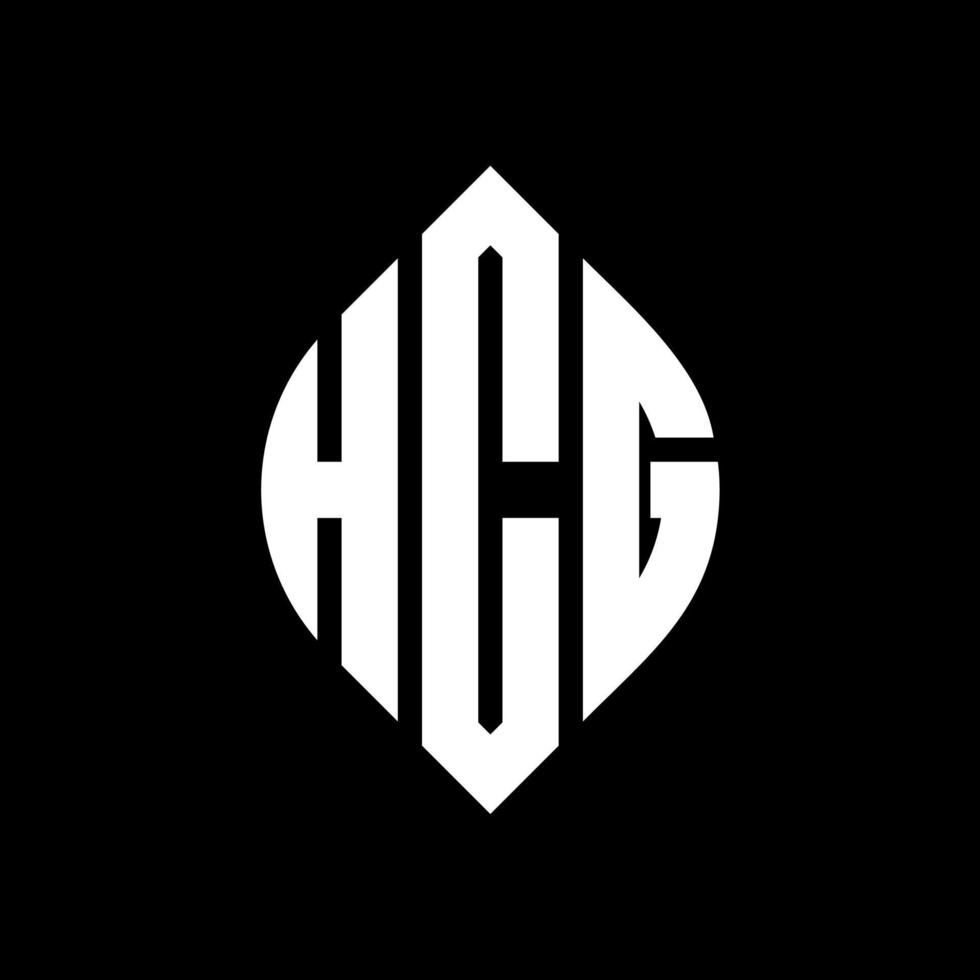 hcg cirkel letter logo ontwerp met cirkel en ellipsvorm. hcg ellipsletters met typografische stijl. de drie initialen vormen een cirkellogo. hcg cirkel embleem abstracte monogram brief mark vector. vector