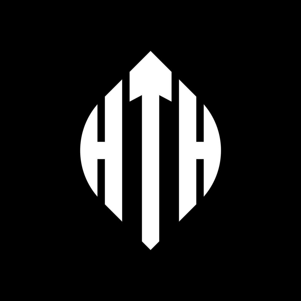 hth cirkel letter logo-ontwerp met cirkel en ellipsvorm. hde ellipsletters met typografische stijl. de drie initialen vormen een cirkellogo. hth cirkel embleem abstracte monogram brief mark vector. vector