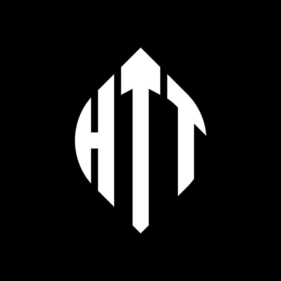 htt cirkel letter logo-ontwerp met cirkel en ellipsvorm. htt ellipsletters met typografische stijl. de drie initialen vormen een cirkellogo. htt cirkel embleem abstracte monogram brief mark vector. vector