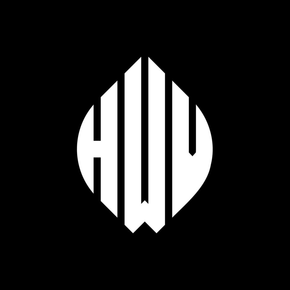 hwv cirkel letter logo ontwerp met cirkel en ellipsvorm. hwv ellipsletters met typografische stijl. de drie initialen vormen een cirkellogo. hwv cirkel embleem abstracte monogram brief mark vector. vector