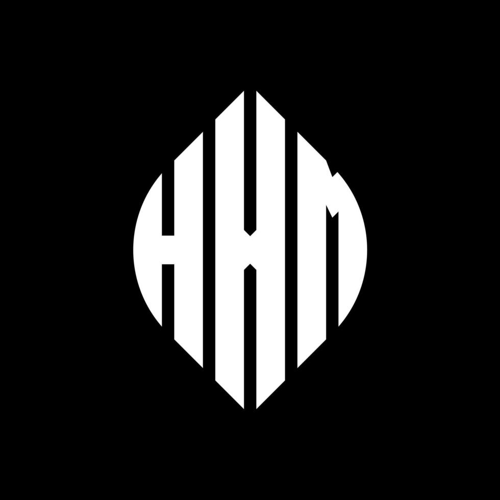 hxm cirkel letter logo-ontwerp met cirkel en ellipsvorm. hxm ellipsletters met typografische stijl. de drie initialen vormen een cirkellogo. hxm cirkel embleem abstracte monogram brief mark vector. vector