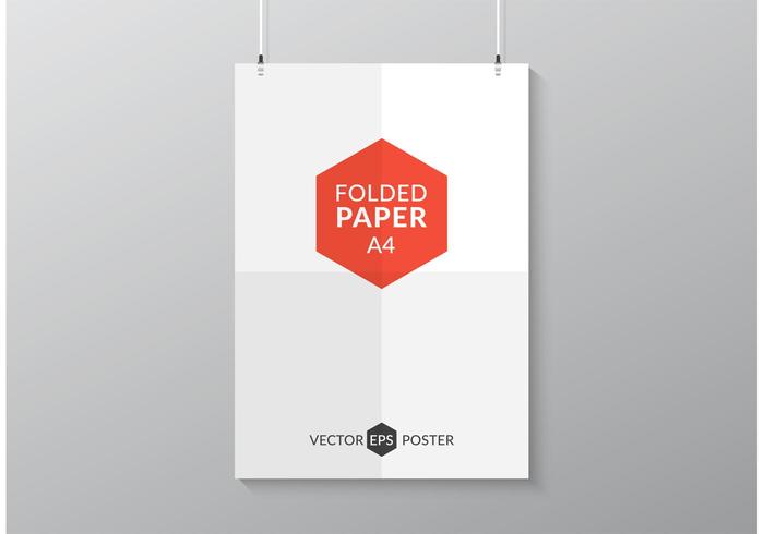 Gratis Gevouwen Papier Poster Vector