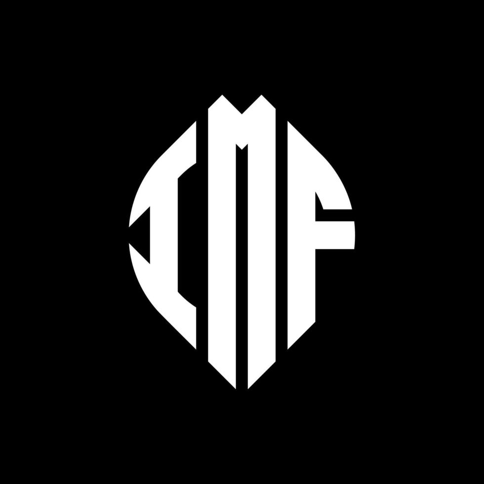 imf cirkel letter logo-ontwerp met cirkel en ellipsvorm. imf ellipsletters met typografische stijl. de drie initialen vormen een cirkellogo. imf cirkel embleem abstracte monogram brief mark vector. vector