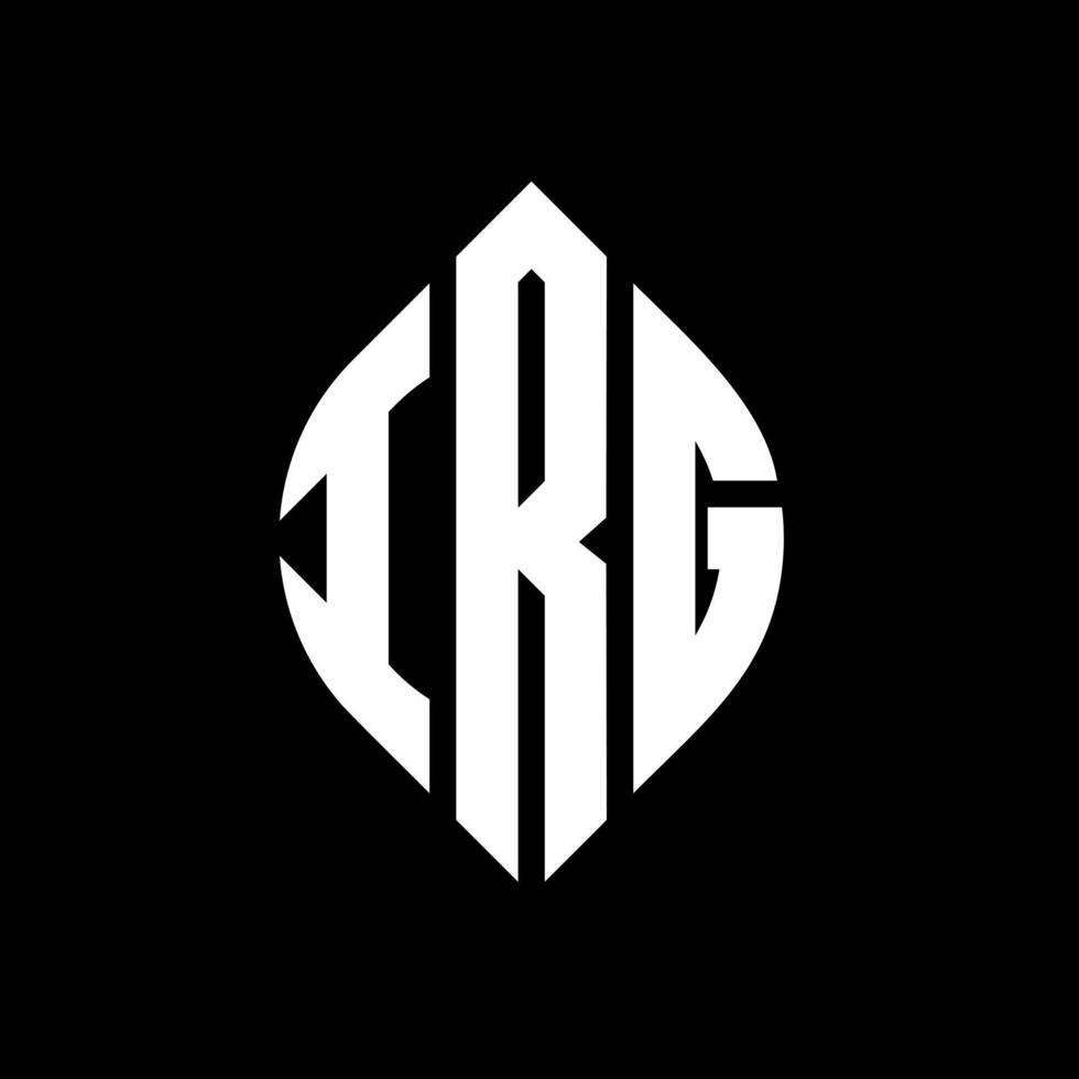 irg cirkel letter logo ontwerp met cirkel en ellipsvorm. irg ellipsletters met typografische stijl. de drie initialen vormen een cirkellogo. irg cirkel embleem abstracte monogram brief mark vector. vector