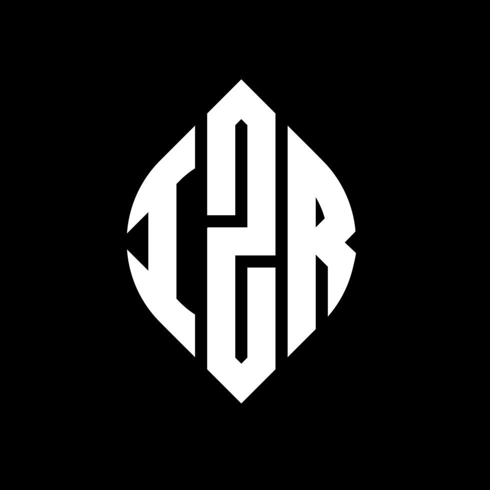 izr cirkel letter logo ontwerp met cirkel en ellipsvorm. izr ellipsletters met typografische stijl. de drie initialen vormen een cirkellogo. izr cirkel embleem abstracte monogram brief mark vector. vector