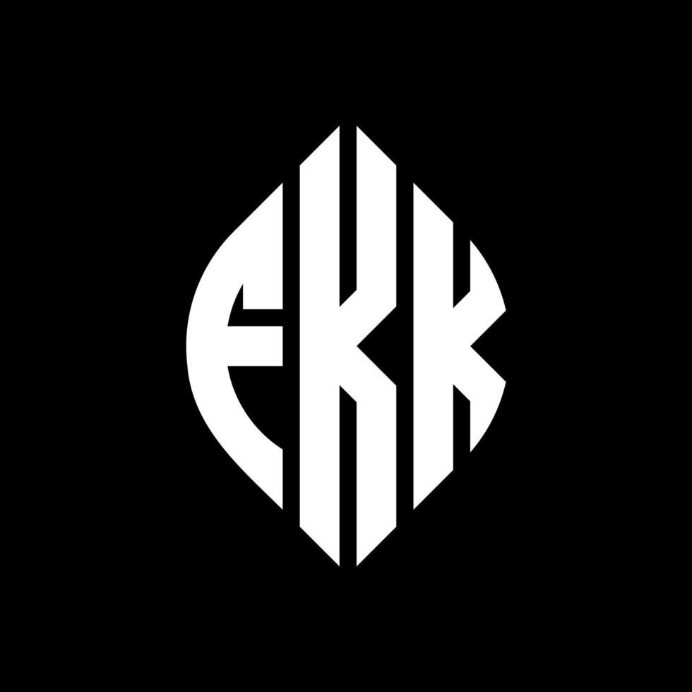 fkk cirkel letter logo-ontwerp met cirkel en ellipsvorm. fkk ellipsletters met typografische stijl. de drie initialen vormen een cirkellogo. fkk cirkel embleem abstracte monogram brief mark vector. vector