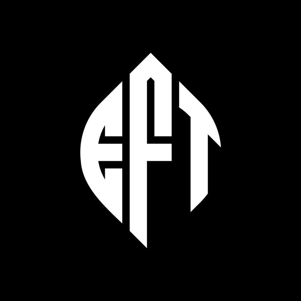 eft cirkel letter logo ontwerp met cirkel en ellipsvorm. eft ellipsletters met typografische stijl. de drie initialen vormen een cirkellogo. eft cirkel embleem abstracte monogram brief mark vector. vector