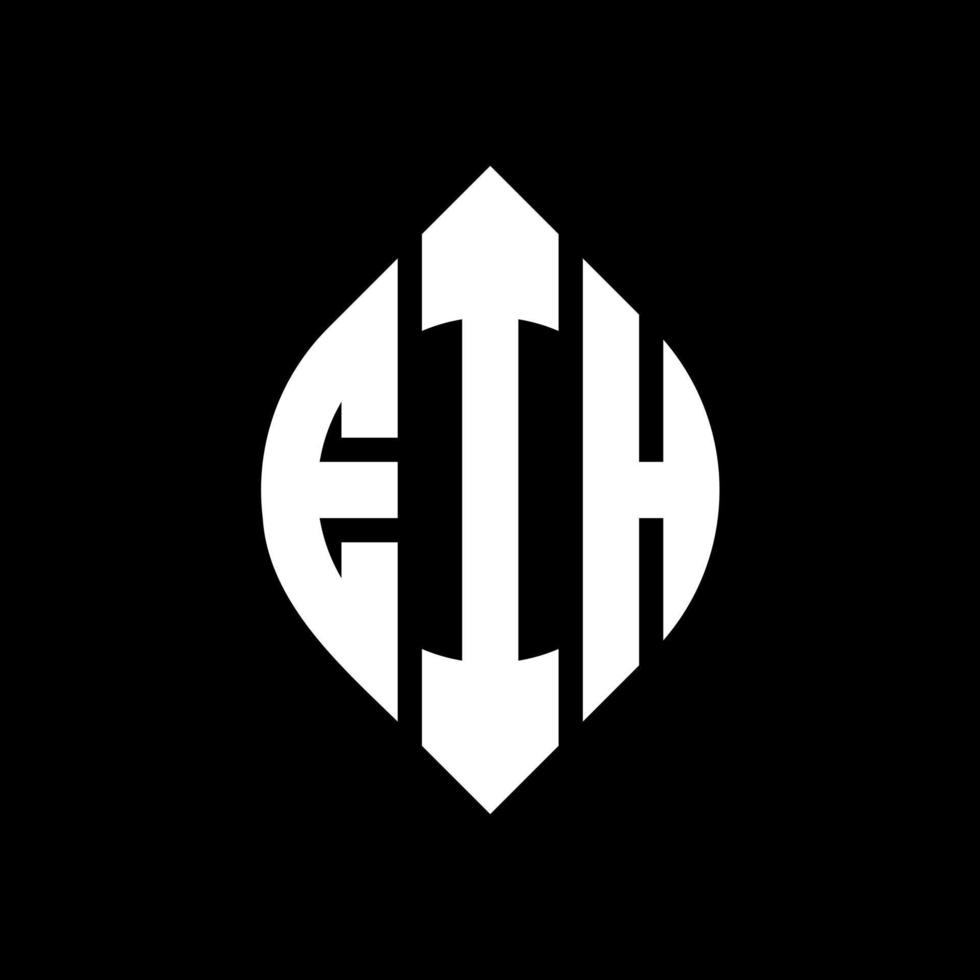 eih cirkel letter logo-ontwerp met cirkel en ellipsvorm. eih ellipsletters met typografische stijl. de drie initialen vormen een cirkellogo. eih cirkel embleem abstracte monogram brief mark vector. vector