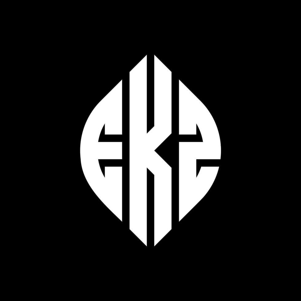 ekz cirkel letter logo ontwerp met cirkel en ellipsvorm. ekz ellipsletters met typografische stijl. de drie initialen vormen een cirkellogo. ekz cirkel embleem abstracte monogram brief mark vector. vector