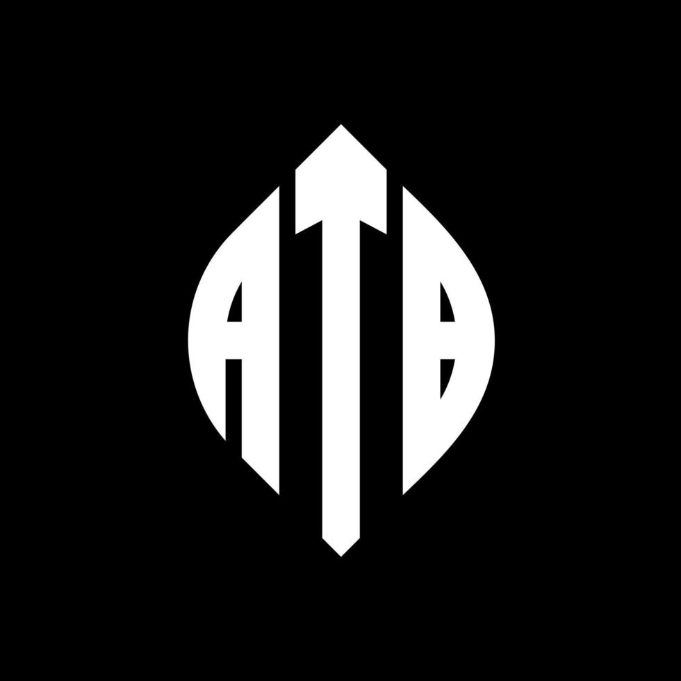 atb cirkel letter logo ontwerp met cirkel en ellipsvorm. atb ellipsletters met typografische stijl. de drie initialen vormen een cirkellogo. atb cirkel embleem abstracte monogram brief mark vector. vector