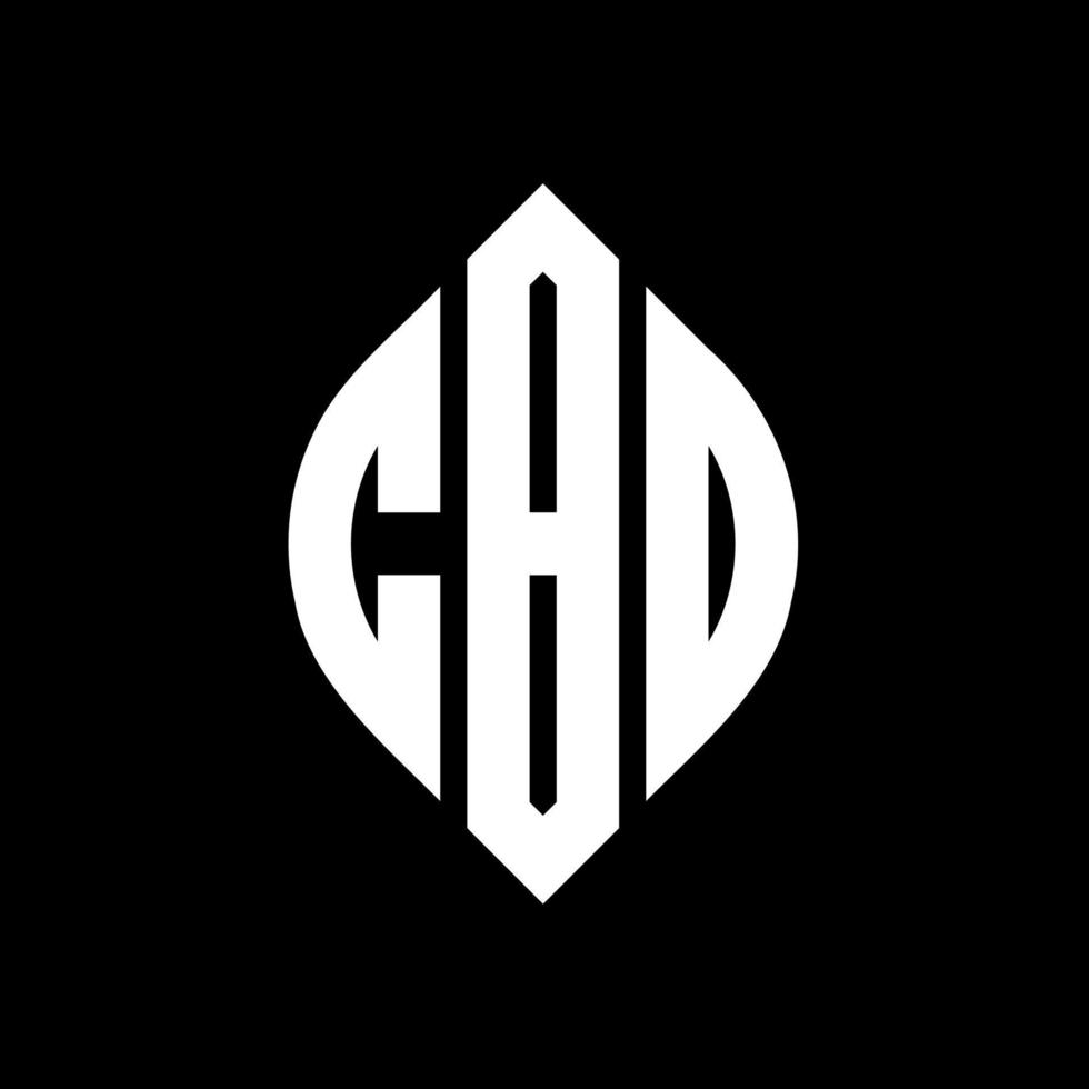 cbd cirkel letter logo-ontwerp met cirkel en ellipsvorm. cbd-ellipsletters met typografische stijl. de drie initialen vormen een cirkellogo. CBD cirkel embleem abstracte monogram brief mark vector. vector