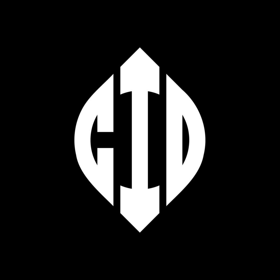 cid cirkel letter logo ontwerp met cirkel en ellipsvorm. cid ellipsletters met typografische stijl. de drie initialen vormen een cirkellogo. cid cirkel embleem abstracte monogram brief mark vector. vector