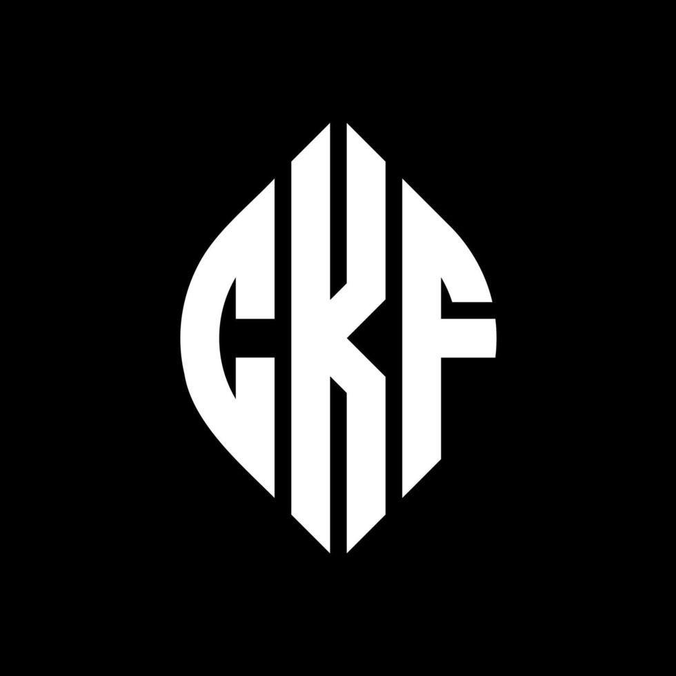 ckf cirkel letter logo ontwerp met cirkel en ellipsvorm. ckf ellipsletters met typografische stijl. de drie initialen vormen een cirkellogo. ckf cirkel embleem abstracte monogram brief mark vector. vector