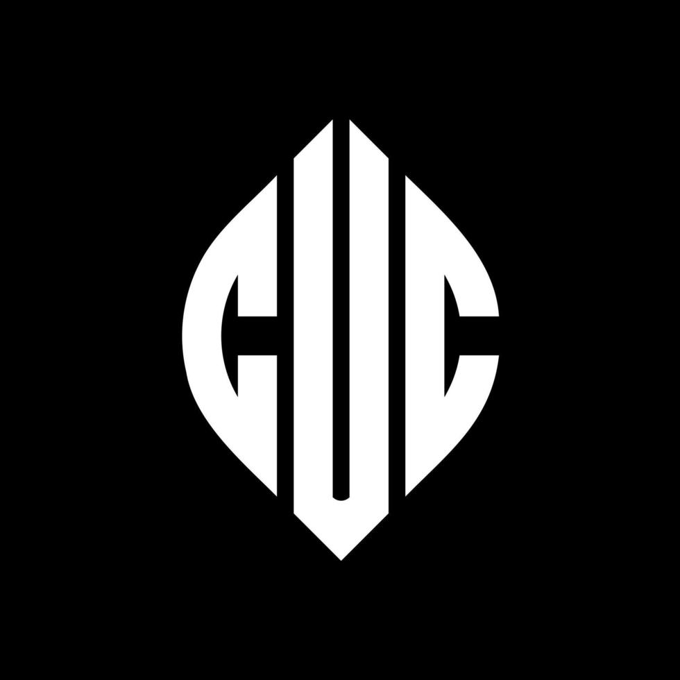 cuc cirkel letter logo ontwerp met cirkel en ellipsvorm. cuc ellipsletters met typografische stijl. de drie initialen vormen een cirkellogo. cuc cirkel embleem abstracte monogram brief mark vector. vector