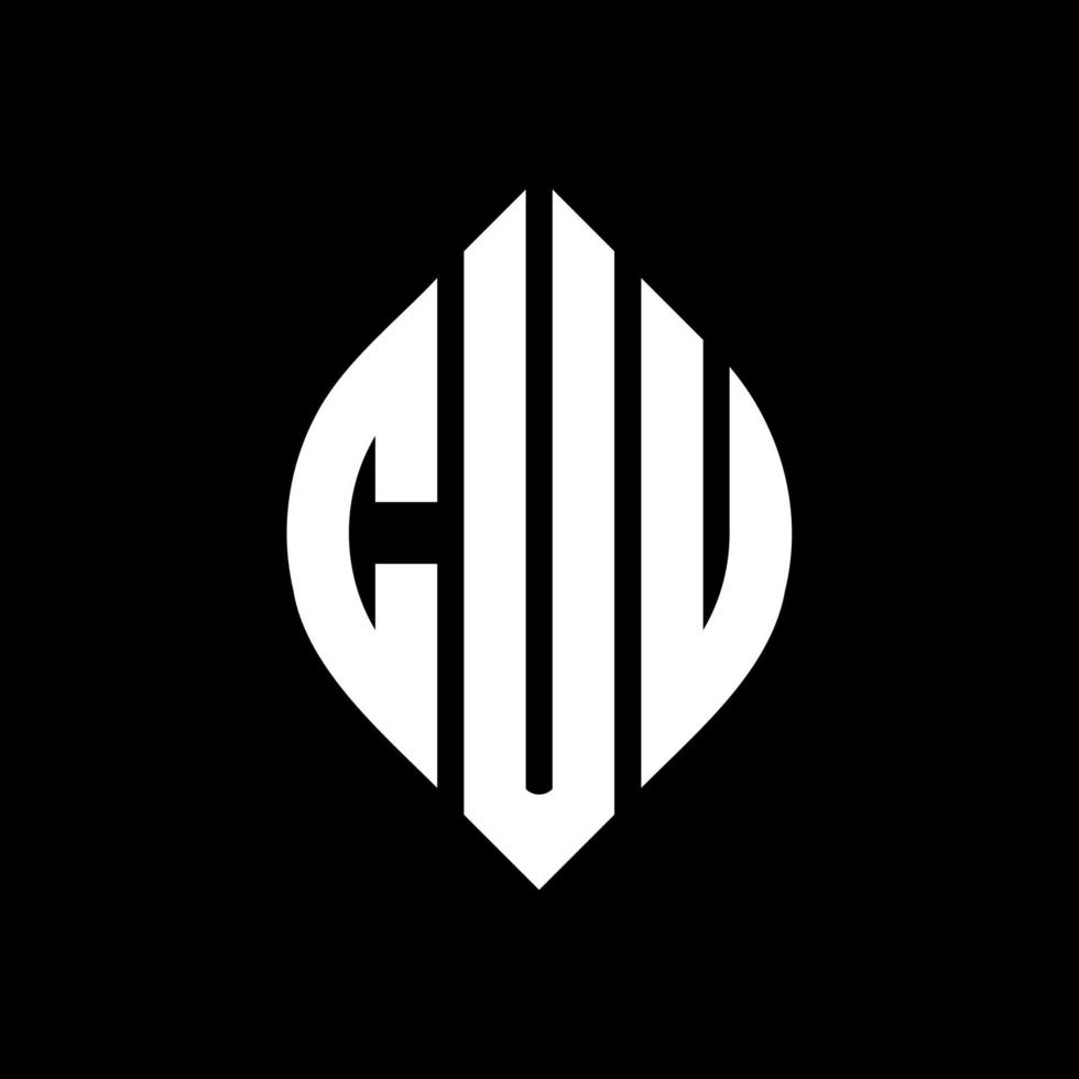 cuu cirkel letter logo ontwerp met cirkel en ellipsvorm. cuu ellipsletters met typografische stijl. de drie initialen vormen een cirkellogo. cuu cirkel embleem abstracte monogram brief mark vector. vector